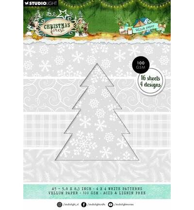 StudioLight Vellumpapierblok – Backgrounds Christmas Forest nr. 479