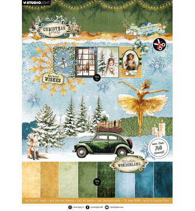 StudioLight Die-Cut Designpapierblok – DIY Paper Christmas Forest nr. 473