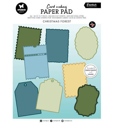 StudioLight Kaartenblok – Cottage Christmas Essentials nr. 34