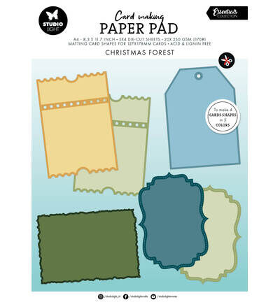 StudioLight Kaartenblok – Cottage Christmas Essentials nr. 35