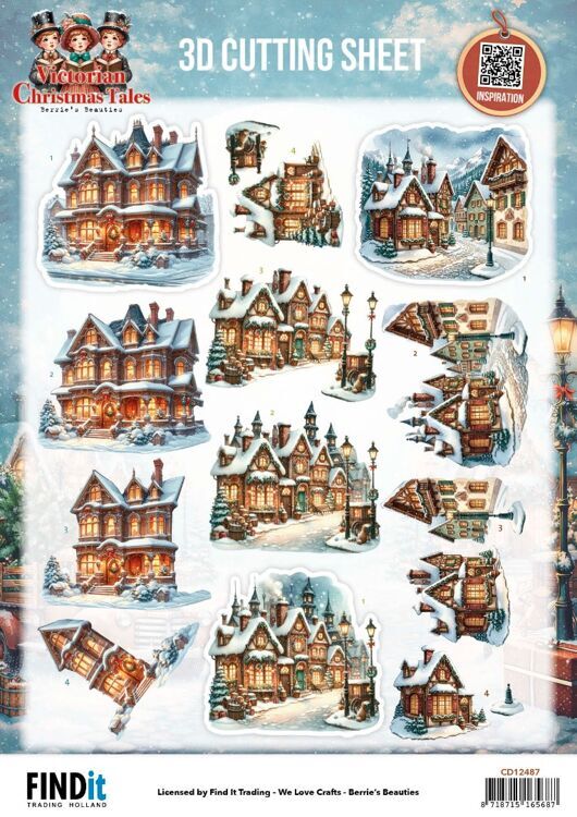 3D Cutting Sheet - Berries Beauties - Victorian Christmas Tales - Home for Christmas