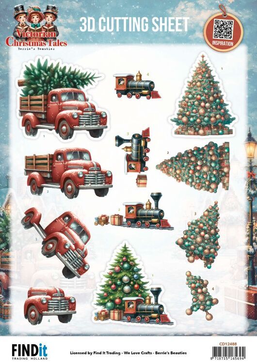 3D Cutting Sheet - Berries Beauties - Victorian Christmas Tales - Underneath The Christmas Tree