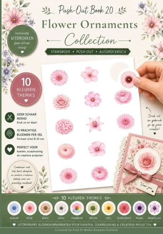 Push-Out Book 20 - Flower Ornaments Collection