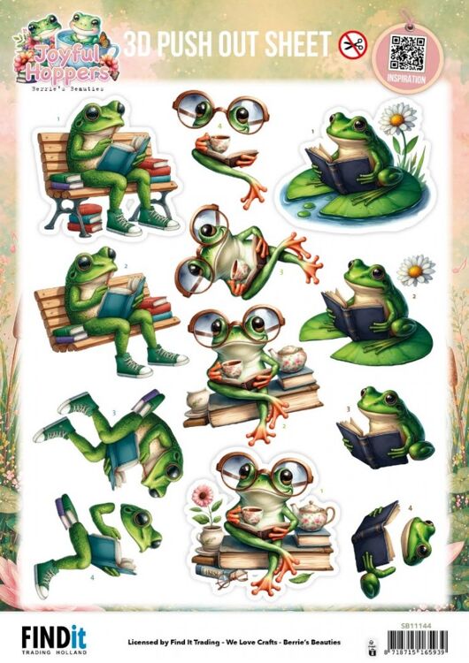 3D Pushout Sheet - Berries Beauties - Joyful Hoppers - Pondside Pages