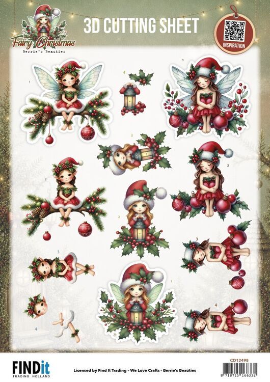 3D Cutting Sheet - Berries Beauties - Fairy Christmas - Christmas Fairy