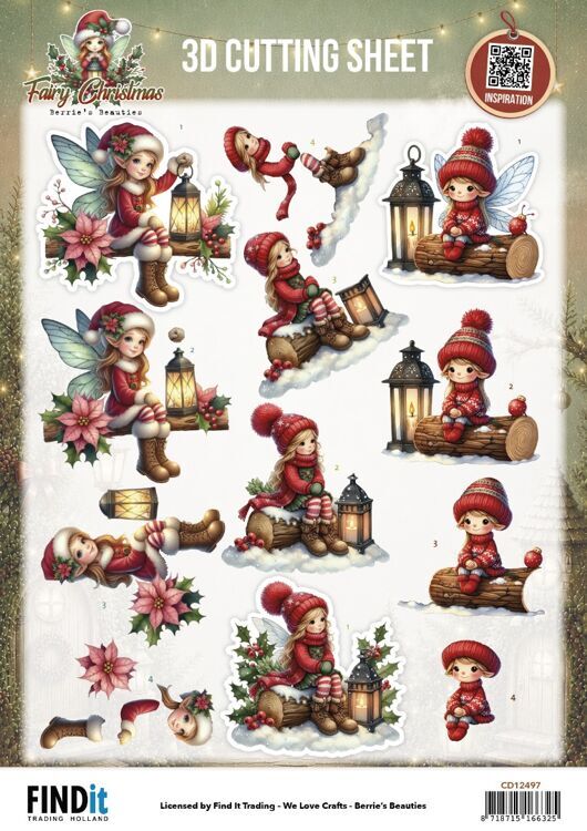 3D Cutting Sheet - Berries Beauties - Fairy Christmas - Lantern