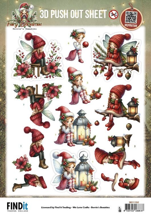 3D Pushout Sheet - Berries Beauties - Fairy Christmas - A Little Sad