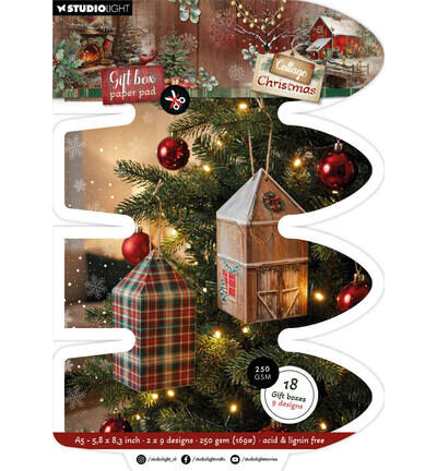 StudioLight Cadeaudoos Papierblok – House Box Cottage Christmas nr. 490