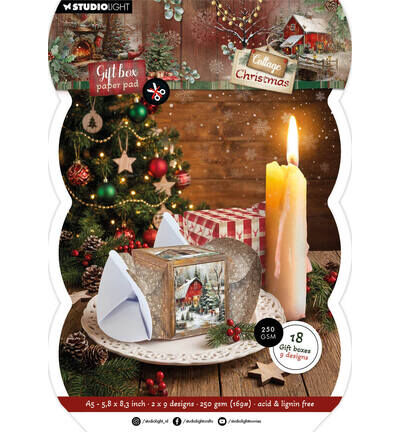 StudioLight Cadeaudoos Papierblok – Christmas Cracker Cottage Christmas nr. 491