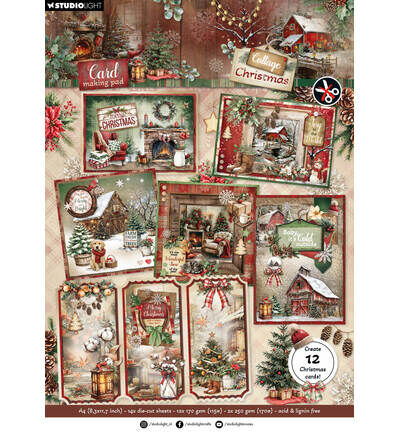 StudioLight Kaartenblok – Cottage Christmas nr. 41