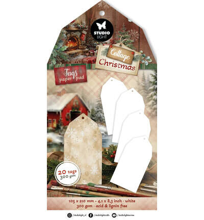 StudioLight Labelpapierblok – White Tags Cottage Christmas nr. 14
