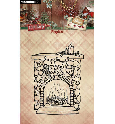 StudioLight Clear Stamps – Fireplace Cottage Christmas nr. 957