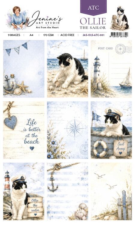 Jenine's Art Studio – Ollie the Sailor – ATC 001
