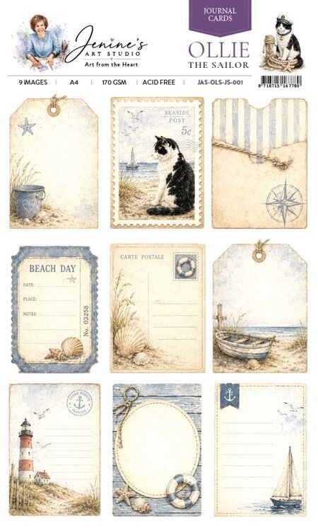 Jenine's Art Studio – Ollie the Sailor – Journal Cards 001