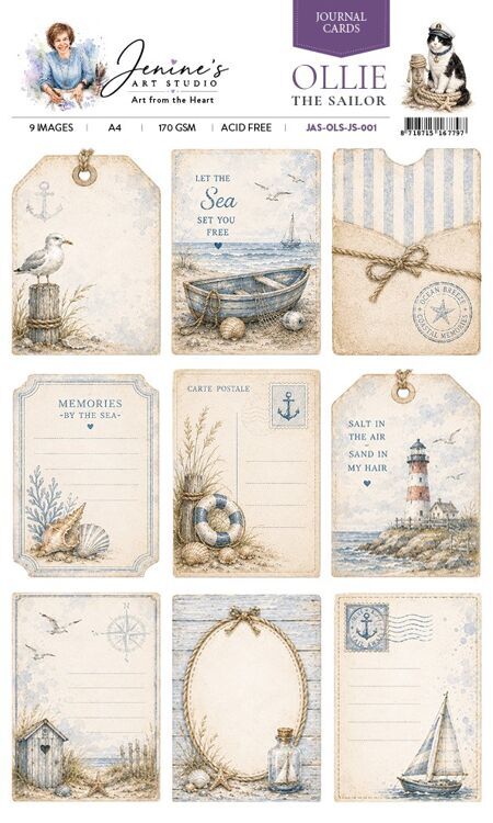 Jenine's Art Studio – Ollie the Sailor – Journal Cards 002
