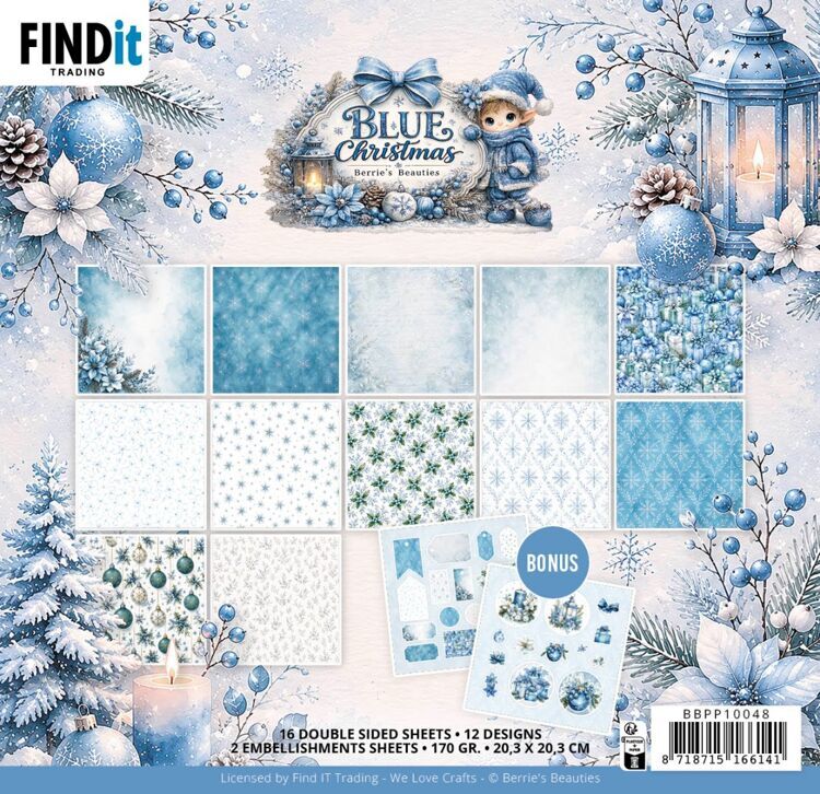 Paperpack - Berries Beauties - Blue Christmas 20 x 20 cm