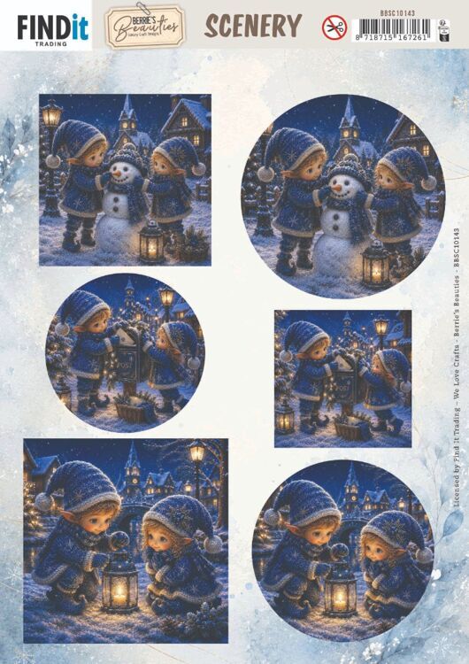Scenery Push out - Berries Beauties - Blue Christmas Elfs 1
