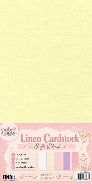 Mabel and Moss Linen Cardstock - Soft Blush