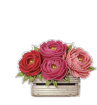 Diamond Painting acrylhanger - Kist met bloemen 02