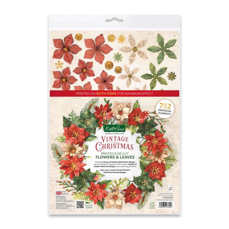Vintage Christmas Flowers & Leaves