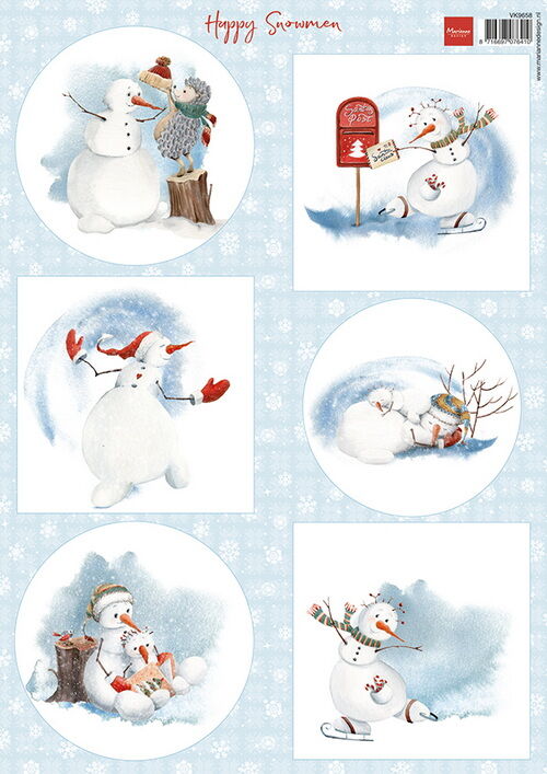 # 10x knipvel Happy Snowmen