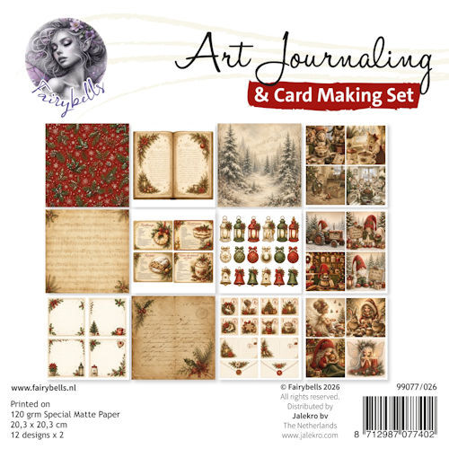# Art Journaling & Card Making Set Kerst rood-groen