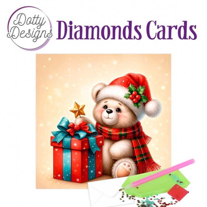 Dotty Designs Diamond Cards - Teddy Christmas