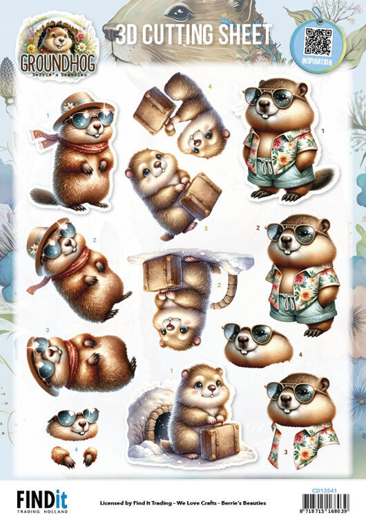 3D Cutting Sheet - Berries Beauties - Groundhog - Holiday Ready