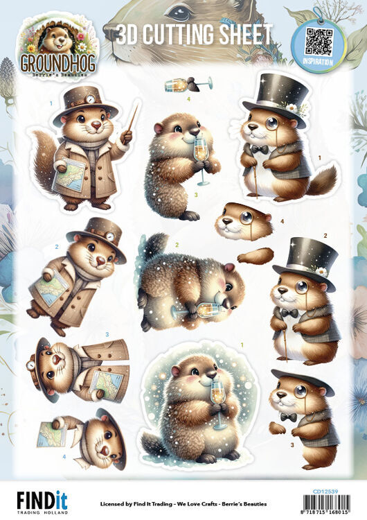 3D Cutting Sheet - Berries Beauties - Groundhog - Little Gentlemen