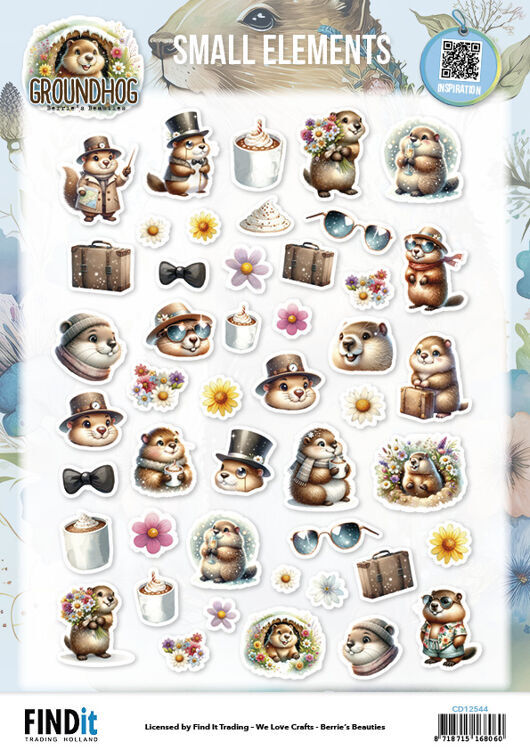 Cutting Sheet - Berries Beauties - Groundhog - Small Elements